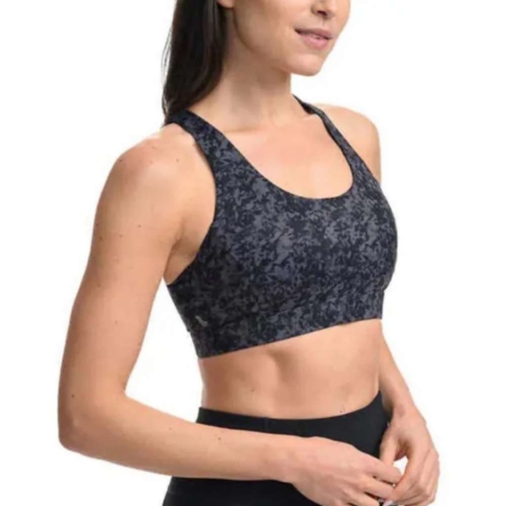 Lole wireless sport bra tie dye black grey Large c106